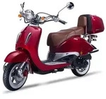 Motorroller Strada mit Top Case 50 ccm 45 km/h, Euro 5, rot, Sitzbank braun, GT Union
