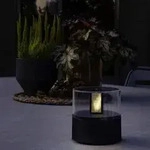 Konstsmide LED Dekoleuchte Flamme 10cm batteriebetrieben schwarz au&szlig;en - Schwarz