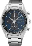 Seiko SSC801P1 Solar Chronograph Herrenuhr 41mm 10ATM - Silber