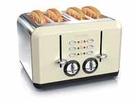 Arendo Toaster für 4 Scheiben, 1630 W, Automatik, Edelstahl, Wärmeisolierendes