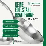 Chefkoch trifft Fackelmann Bratpfanne M&uuml;nchen &Oslash;28 cm aus hochwertigem Edelstahl