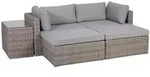 Olea Loungeset grau 2-4 Personen, stapelbar, witterungsbest&auml;ndig, mit Ecksesseln,