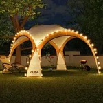 LED Event Pavillon 3,6 x 3,6m DomeShelter Garten Pavillion inkl. Solarmodul Pavilion
