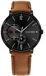 Tommy Hilfiger 1791510 Herren-Armbanduhr, Edelstahl-Geh&auml;use, Leder-Armband -