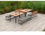 Merxx Gartenm&ouml;bel Set Milos, 4 B&auml;nke inkl. Kissen, Flex Ausziehtisch 160 (320) x 90