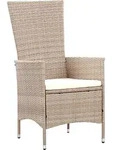 vidaXL 7-tlg. Garten-Essgruppe mit Auflagen Poly Rattan Beige - Beige