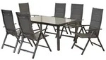 Merxx Gartenm&ouml;bel Set Taviano 7tlg., 6 Klappsessel, Tisch 150 x 90 cm -