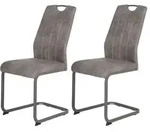 Hela Tische, 2er Set Freischwinger Esszimmerstuhl Christina - Microfaser...