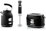 Westinghouse Retro Wasserkocher + Toaster 2 Schlitze + Stabmixer - Schwarz - Schwarz