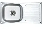 vidaXL Einbausp&uuml;le mit Sieb und Siphon Edelstahl - Silber