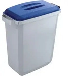 DURABLE Abfallbeh&auml;lter DURABIN 60L + Deckel - grau/blau - Grau/Blau