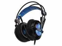 SADES Locust Plus SA-904 Gaming Headset, schwarz/blau, USB, kabelgebunden, 7.1