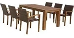 Garden Pleasure Sitzgruppe Topeka, coffee Kunststoff, Holz, 7-teilig - Braun
