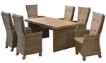 Merxx Gartenm&ouml;bel Set 13tlg., 6 Hochlehner Sessel, 6 Auflagen, Tisch 185 x 90...