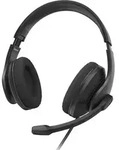 Hama PC-Office-Headset HS-USB300 V2, Stereo, Schwarz - Schwarz