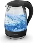 Esperanza EKK011K, 1,7 l, 2200 W, Schwarz, Grau, Transparent, Kunststoff, Glas -