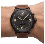 Tissot Herrenuhr Chrono XL Schwarz Braun Leder T116.617.36.057.00 - Silber