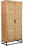 SIT M&ouml;bel Schrank mit Rattan-Front | Mango-Holz natur | 2 T&uuml;ren | Metall...