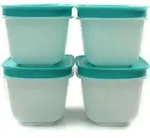 TUPPERWARE Gefrier Beh&auml;lter 170 ml wei&szlig; minze (4) Eis-Kristall Dose Eiskristall