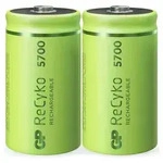 GP Batteries ReCyko, Wiederaufladbarer Akku, D, Nickel-Metallhydrid (NiMH), 1,2 V, 2