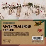 folia Adventskalender-Holzzahlen natur 24 Zahlen aus Holz - Bunt