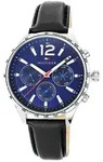 Tommy Hilfiger Herrenuhr 1791468 - Schwarz/Silber/Blau