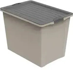 Rotho Aufbewahrungsbox mit Rollen 70L COMPACT ECO - Kunststoffbox je 57,0 x 39,5 x