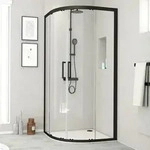 Runddusche mit Gleitt&uuml;r/Schiebet&uuml;r Aurlane Factory Black Round 90 x 90 x 200 cm
