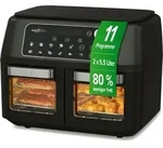 MAXXMEE Hei&szlig;luft-Fritteuse Doppelkammer 11l Kombination aus Hei&szlig;luftofen Grill