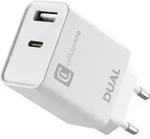 Cellularline Dual Charger - iPhone 8 or later Netzladeger&auml;t mit 2 USB- und