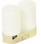 2 Stumpenkerzen &Oslash; 80 mm &middot; 150 mm weiss mit Flachkopf - Wei&szlig;
