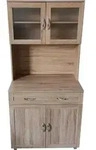 K&uuml;chenbuffet Blanca, Wei&szlig;, mit Glasfach und Schubladen, 170x80x48 cm (HBT) -...