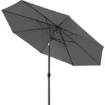 Sonnenschirm 3,5m rund grau Garten Balkon knickbar mit Kurbel UV-Schutz Gestell