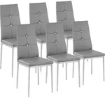 tectake&reg; Set Esszimmerstuhl Julien gepolstert mit Kunstlederbezug 40 x 42 x 97 cm -