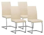 Albatros Freischwinger St&uuml;hle 4er Set MURANO, Beige - Esszimmerstuhl Schwingstuhl
