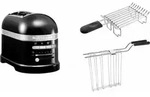 KitchenAid Set 1, Toaster + Br&ouml;tchenaufsatz Artisan 5KMT2204 Onyx Schwarz -...