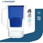 Wessper D1 SOLID 2,8 L Wasserfilterkanne Blau mit AquaMax Filter - Blau