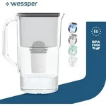 Wessper D1 SOLID Wasserfilterkanne 2,8 L Schwarz mit 1x aquaclassic Filter - Schwarz