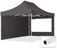 TOOLPORT 3x4,5m Stahl Faltpavillon, inkl. 2 Seitenteile, dunkelgrau