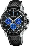 Festina Herren Uhr Elegant Leder Armbanduhr schwarz UF20561/6 - Schwarz