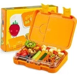 Schmatzfatz Junior Brotdose f&uuml;r Kinder mit F&auml;chern, Bunte Kinder Brotdose,...