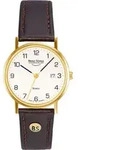 Bruno S&ouml;hnle 17-33106-921 Damen-Armbanduhr, Gold-Geh&auml;use, Leder-Armband