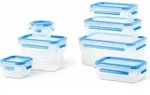 Emsa Frischhaltedosen-Set Clip & Close 7-tlg., Kunststoff, Blau, Transparent, N10316