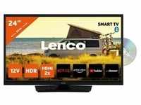Lenco DVL-2483BK - 24-Zoll Smart-TV mit integrierter DVD-Player und 12-V-Kfz-Adapter,