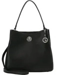 L.CREDI Schultertasche Umh&auml;ngetasche Filippa Hobo Black schwarz - Schwarz