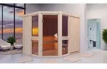 Karibu Sauna Innensauna Amelia 3 Eckeinstieg Ofen 9 kW externe Strg easy 231x196x198