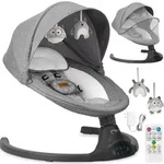 MoMi KENANI &ndash; Elektrische Babywippe mit Bluetooth, Fernbedienung & Musik, 5 Stufen