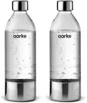 aarke Wasserflasche 2er Pack PET - Silber/Transparent