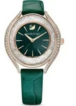 Swarovski Crystalline Aura Uhr, Schweizer Produktion, Lederarmband, Gr&uuml;n,