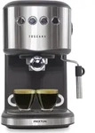 PRIXTON Toscana-Kaffeemaschine | Automatisch, Espresso, Kapseladapter, 20 Bar - Grau